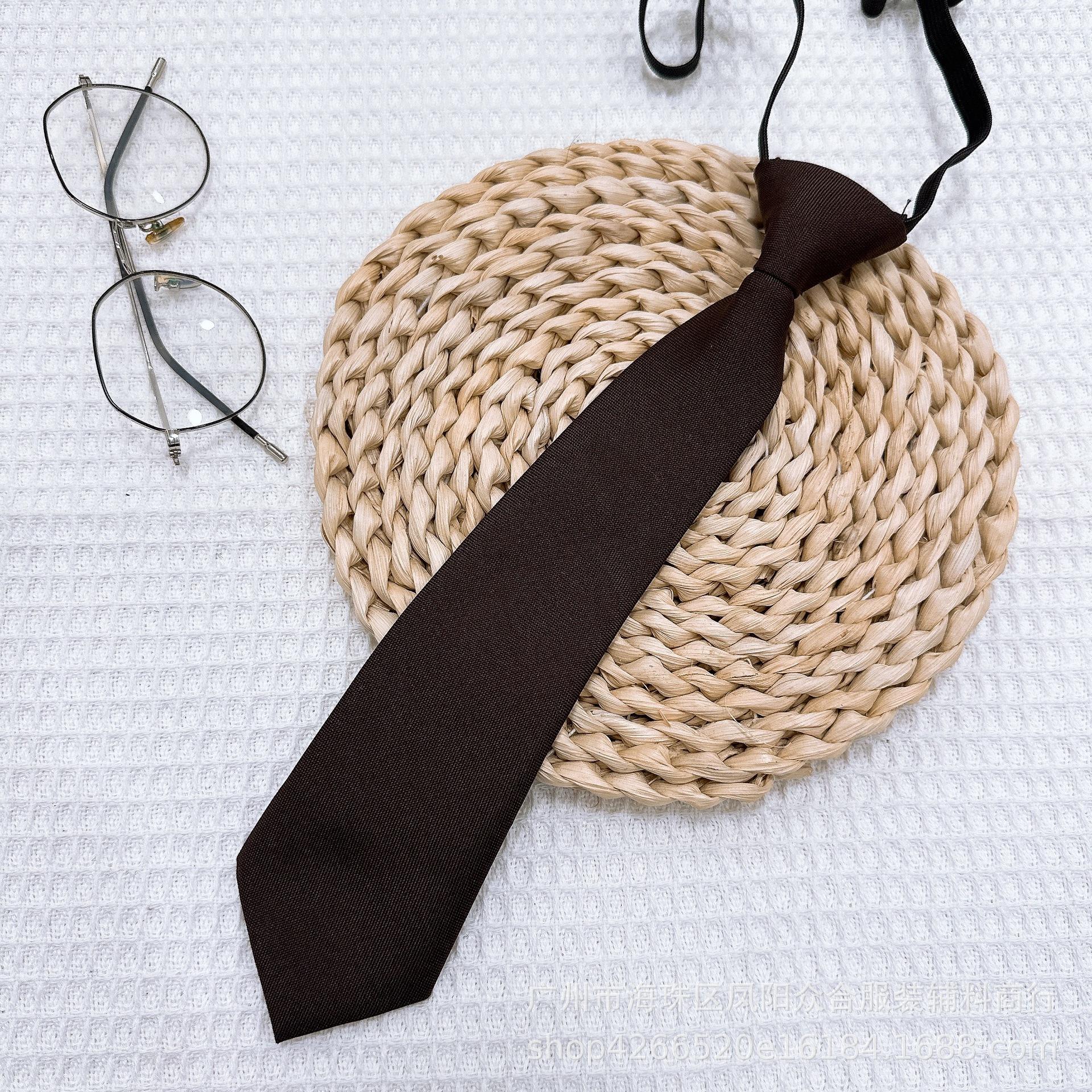 

Галстук универсальный без узлов в стиле ретро коричневого цвета Jk College Style с металлической цепочкой, декоративный персонализированный повседневный галстук