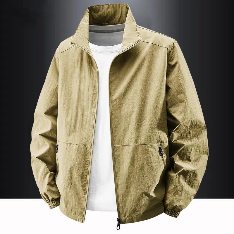 Men's Stand-up Collar Jacket for Spring and Autumn Casual Plus-size Workwear Outdoor Windproof and Waterproof Men's Top Trendy