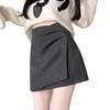 Korean Sequin Woolen High-Waist A-Line Skirt, Anti-Exposure, Autumn/Winter Style for Girls