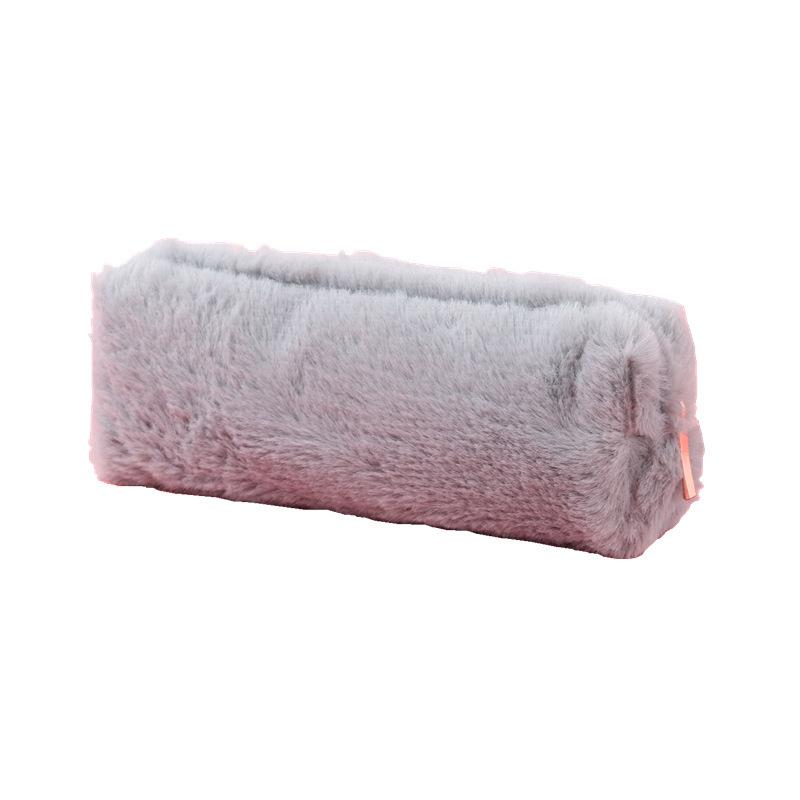 Estojo de Lápis de Pelúcia Fofo Wangdins Estilo Coração Girly Bolsa de Papelaria