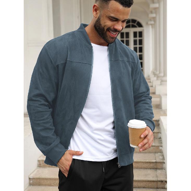 New Versatile Daily Business Spring And Autumn Men'S Men'S Standing Collar Long Sleeved Casual Outdoor Hoodie Jacquard Knitted Sweater
