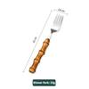 Set de tacâmuri cu mâner din bambus natural, veselă din oțel inoxidabil, tacâmuri de bucătărie, include furculițe, linguri, cuțite și veselă