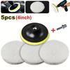 5PCS 7/6/5/4/3inch Car Polishing Waxing Buffing Wheel Pad Car Polisher Kit for Auto M10/M14 Drill Connector Car Paint Care
