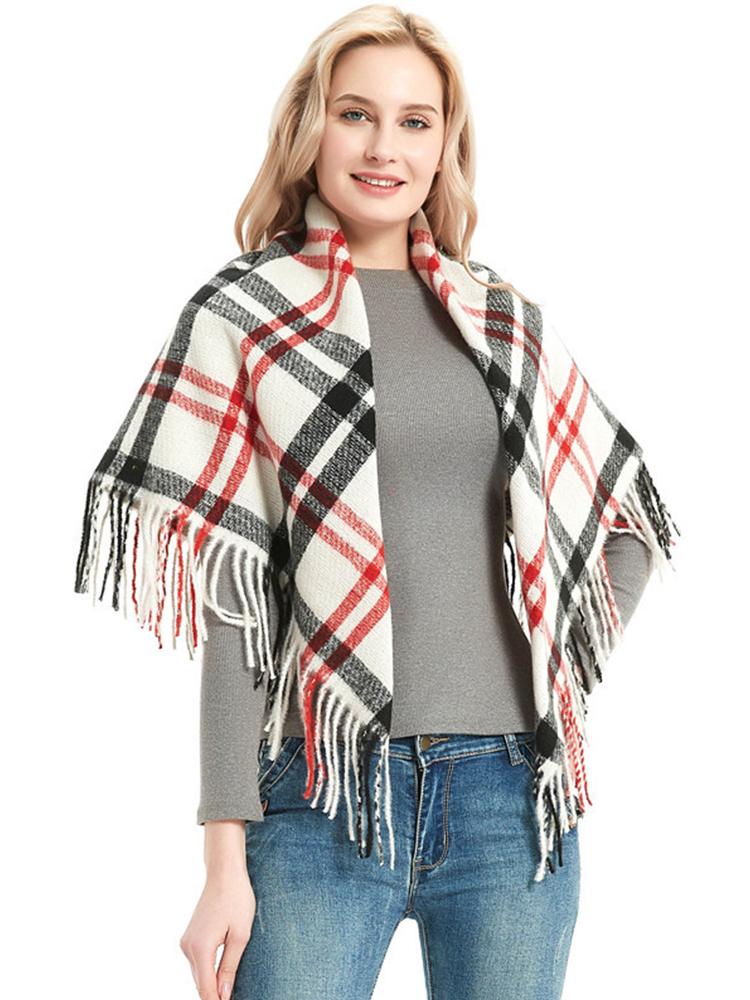 Imitation Cashmere Women Scarf Winter Plaid Fringed Scarve Pashmina Mujer Female Echarpe Hiver Foulard Bufanda Thick Wrap Shawls