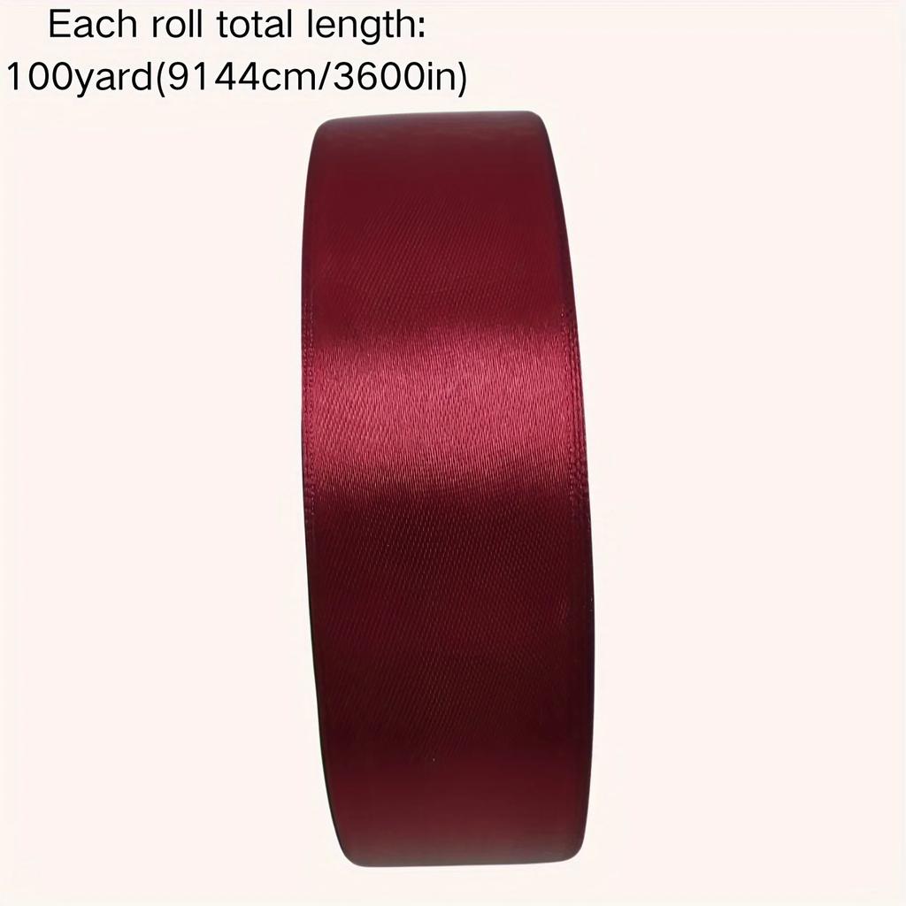 Solid Color Ribbon 1 Roll for Bouquet Bow Gift Wrapping DIY Decorative Cake Tying Christmas Wedding Birthday Party Decorations