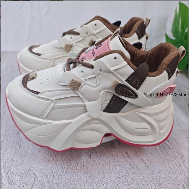 Fashion Womens Sneakers Spring Shoes Tennis Female Platform Roses 2025 Trainers Thick Sole Short Plush Increased Internal Spring Microfi