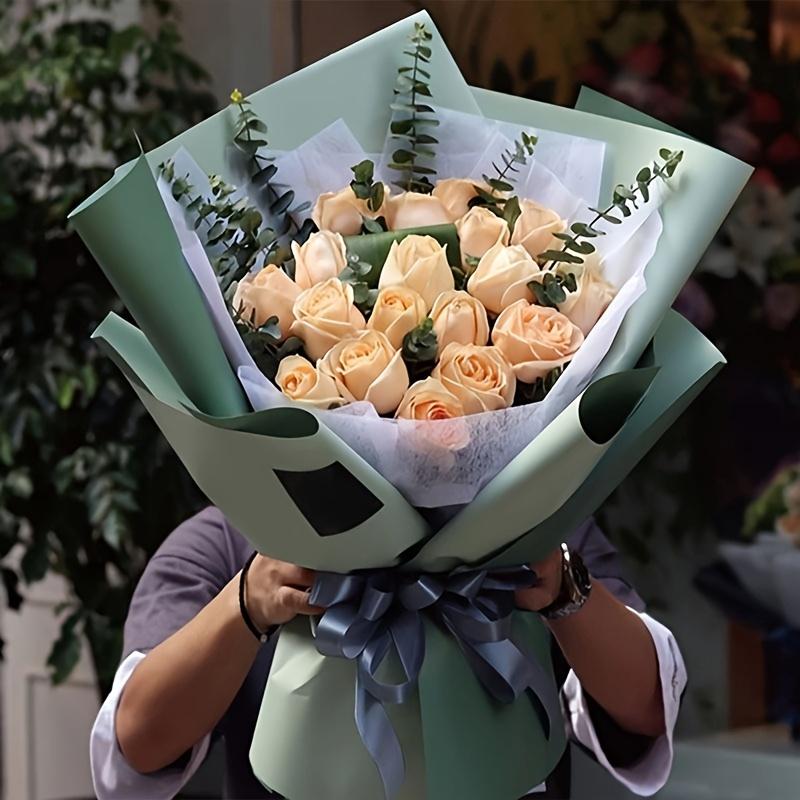 20 Sheets Double-Sided Colors Flower Wrapping Paper Waterproof Florist Bouquet Paper DIY Crafts 58 x 58cm(22.8x 22.8 inch)