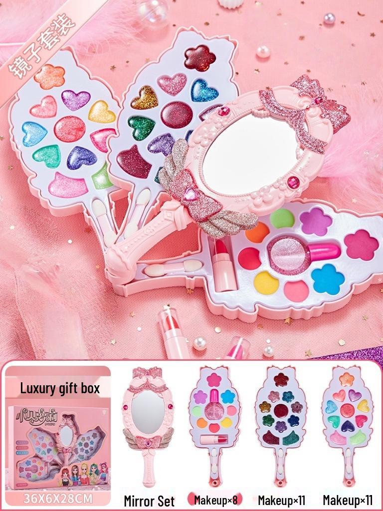 Set de jucării de machiaj pentru copii: Ruj și Kit Cosmetic pentru Fete cu Vârsta Între 3-6 Ani - Ediție Casă de Joacă