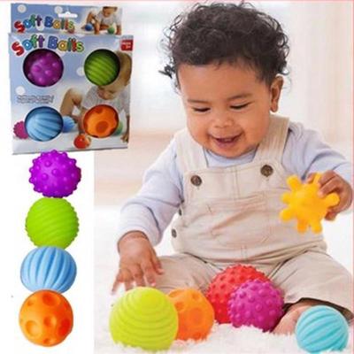 4//6Pcs Baby Soft Massage Sensory Development Educational Puzzle Ball Sound Toy