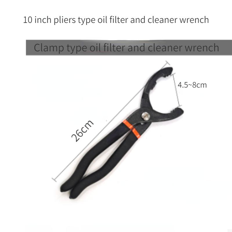 10Inch Long Handle Grip Oil Filter Pliers Universal Adjustable Oil Filter Wrench For Motorcycle Manual Auto Truck Hand Tools
