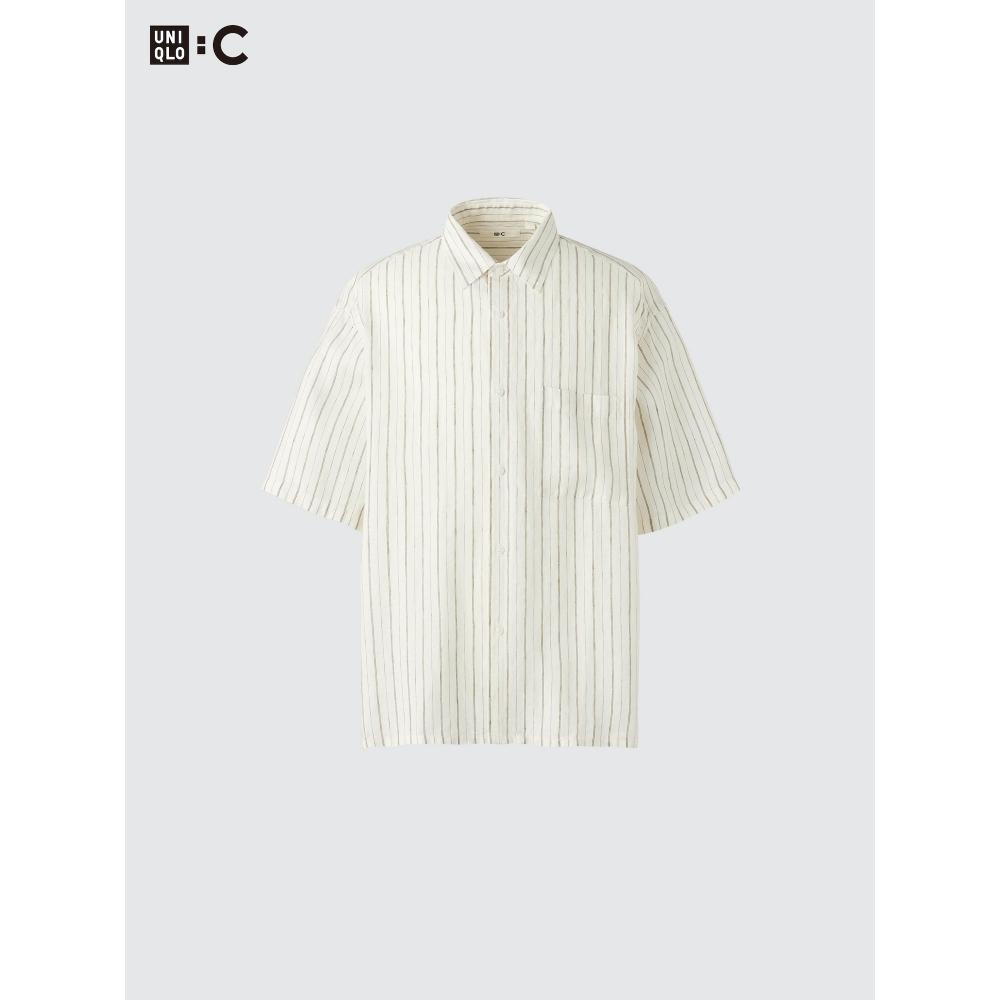 Uniqlo Japan Premium Linen Oversized Shirt Stripe