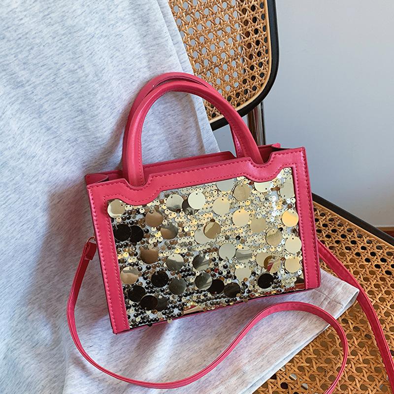 

2025 new Internet celebrity sequins fashion contrasting handbag women s shoulder messenger bag temperament foreign style women s bag розы красного