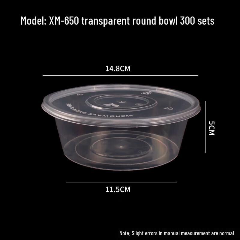 Disposable Round Plastic Takeaway Meal Box with Lid