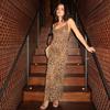 Leopard Print Sling Maxi Dress For Women Summer Elegant Backless Sleeveless Slip Long Dress Female Sexy Party Vestidos