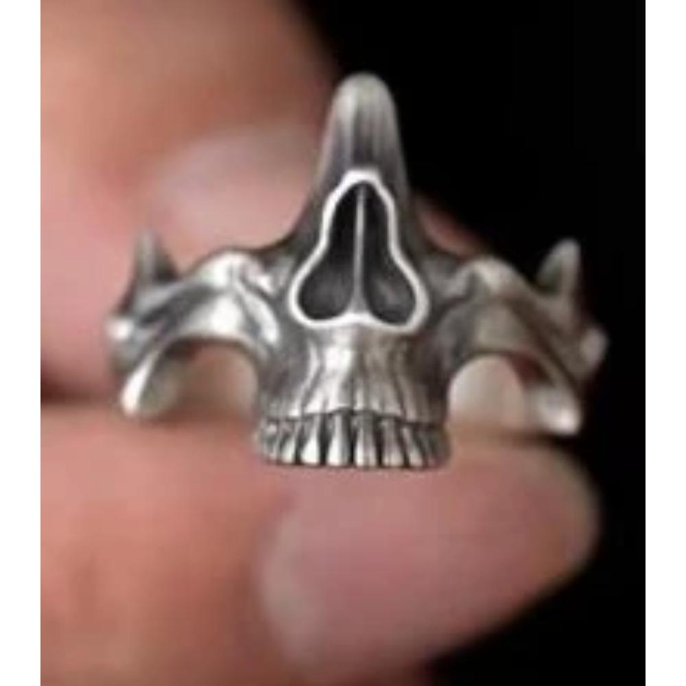 Vintage Gothic Steel Skull Mask Rings Punk Alloy Finger Rings Set for Men Women Creative Gothic Jewelry