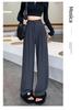 Petite Drapey High-Waisted Slimming Double-Button Pants for Women - Spring/Autumn