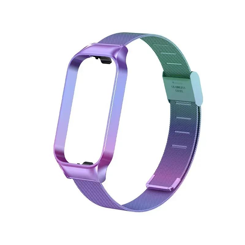 Stainless Steel Strap For Xiaomi Smart Band 8 Active Smart Watch Band Accessories Metal Bracelet Mi Band 8 Active Protector Case