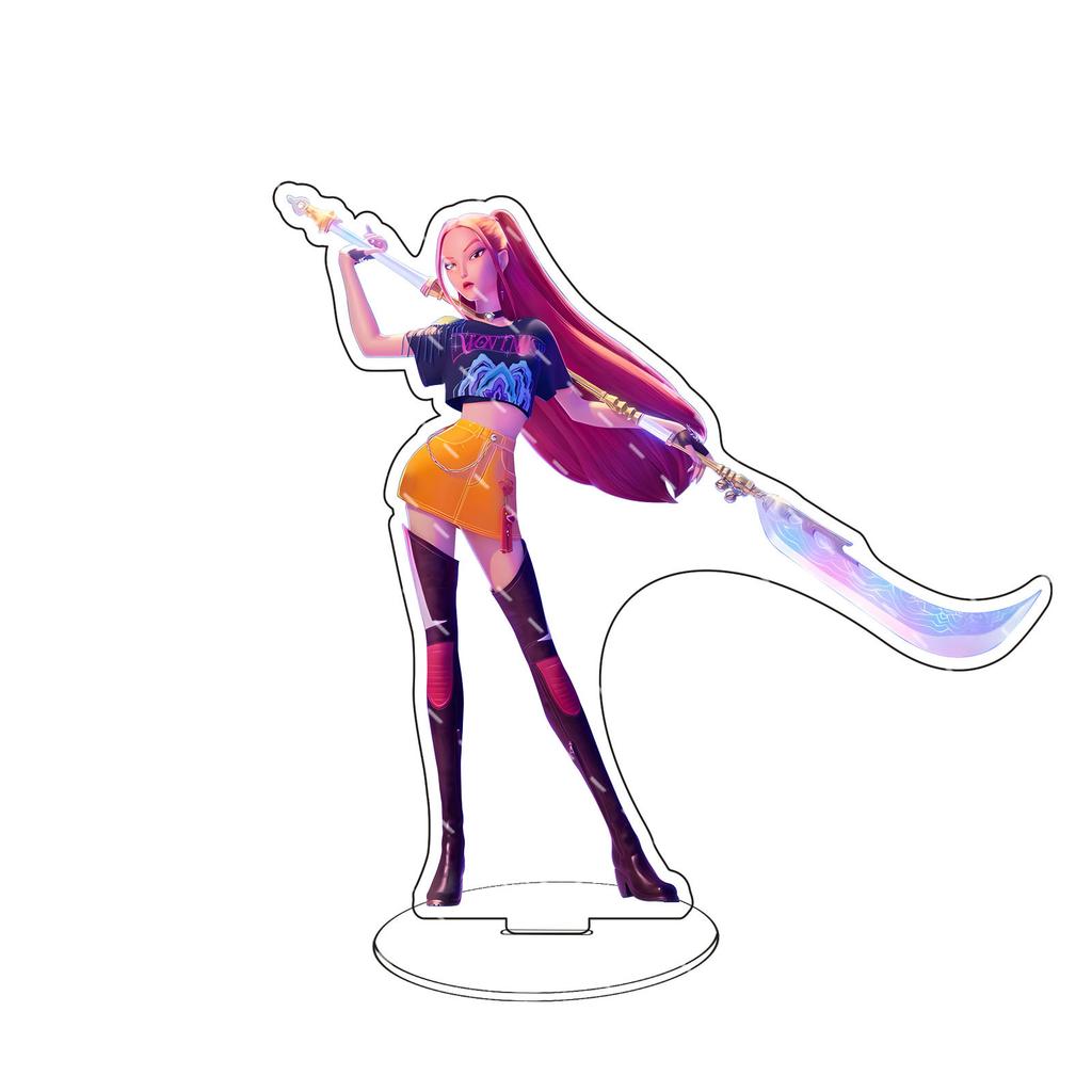 Kpop Demon Hunters Standing Up Ornament Acrylic Superstar Desktop Stand Decor Anime Figures Craft Creative Fans Gift