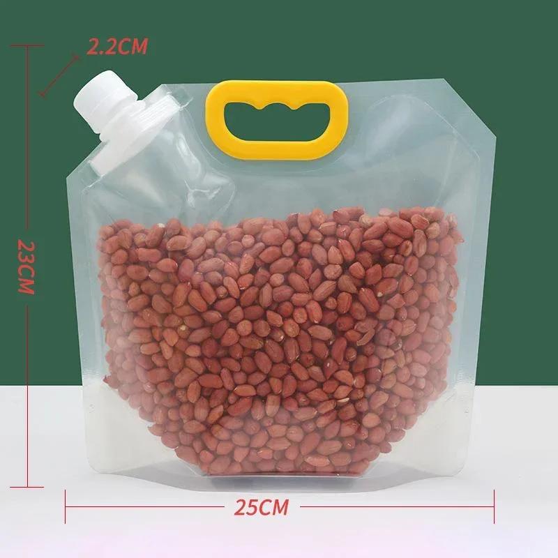 Portable Food Packaging Bag Transparent Self-standing Spray Pocket Food Bag Food Packaging Bag Liquid Solid Travel Storage Bags