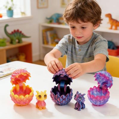 Uovo di Drago Stampato in 3D con Drago all'Interno Uovo di Drago Misterioso Giocattolo Antistress Fantasia da Collezione Regali per Riempire le Uova di Pasqua Decorazione per Casa e Ufficio