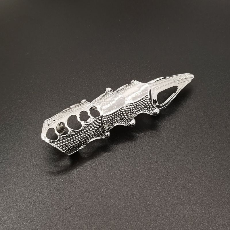 Punk Rock Scroll Joint Armor Metal Knuckles Full Finger Claw Rings Unisex Halloween Adjustable Ring Party Accessories
