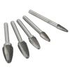 5 Stück Hartmetallfräser Einfachverzahnt Rotationsfeile mit 6mm 0.24in Schaft zum Gravieren Polieren Bohren