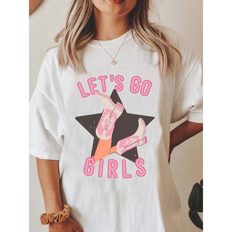 100% Let s Go T Shirt, Graphic Tee, Rodeo Graphic Tee, Cowgirl T Shirt, Country Fashion T Shirt, Western T Shirt M белый