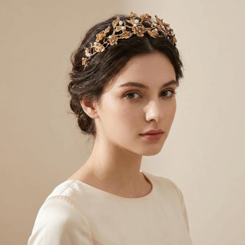 Zinc Zinc Alloy Bridal Tiaras Sparkling Wedding Tiaras Vintage Pearl Headpiece Girl