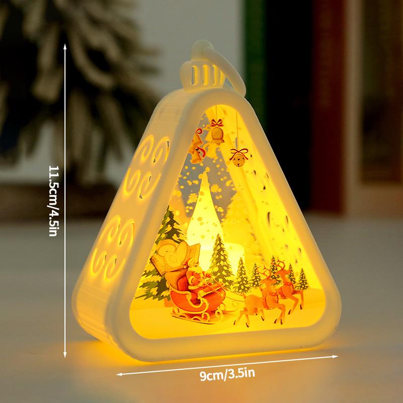 Glowing Snow House Tabletop Ornaments Christmas Led Night Lights Windows Display New Year Decorations Festival Atmosphere