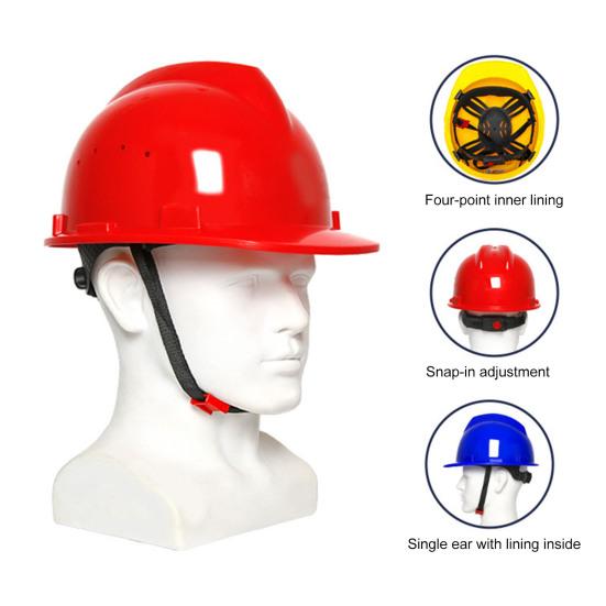 Construction Helmet 6-Point Ratchet Suspension Safety Hard Cap Impact-Resistant Helmet for Work Home Head Protection