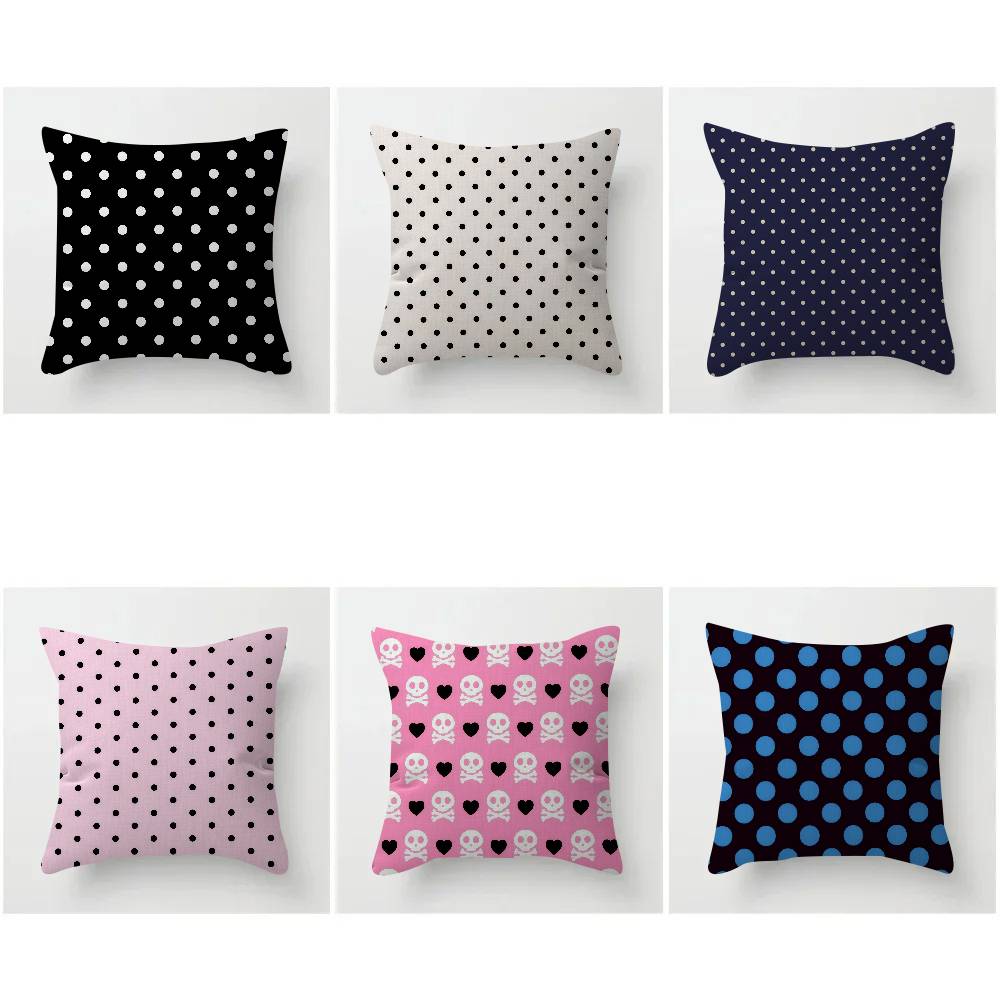 Fashion Polka Dot Figure  Pillow Cover Design Cushion Cover Decor Holiday Decorati