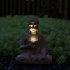 Zen-Inspired Solar-Powered Buddha Statue with Light - Resin Garden & Entryway Decor, Outdoor Ornament