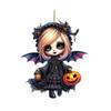 Halloween Witch Car Pendant Pumpkin Lanterns Bat Elements Rearview Mirror Ornament Gothic Tabletop Hanging Accessories