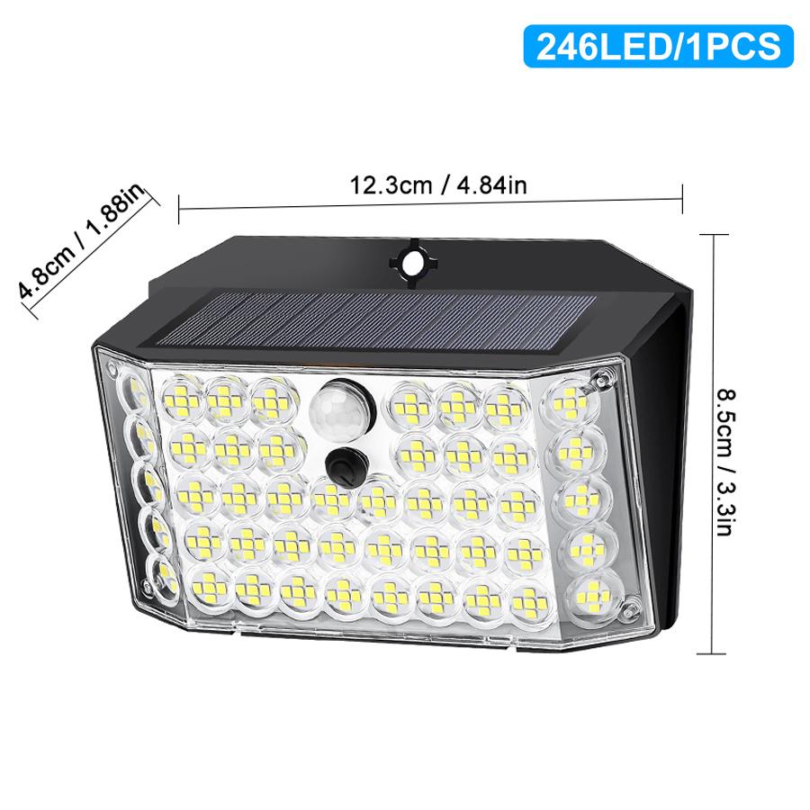 Solar Security Wall Light Garden Small Motion Sensor Fence Light Outdoor Super Bright Waterproof 3 Modes Yard Door Garage