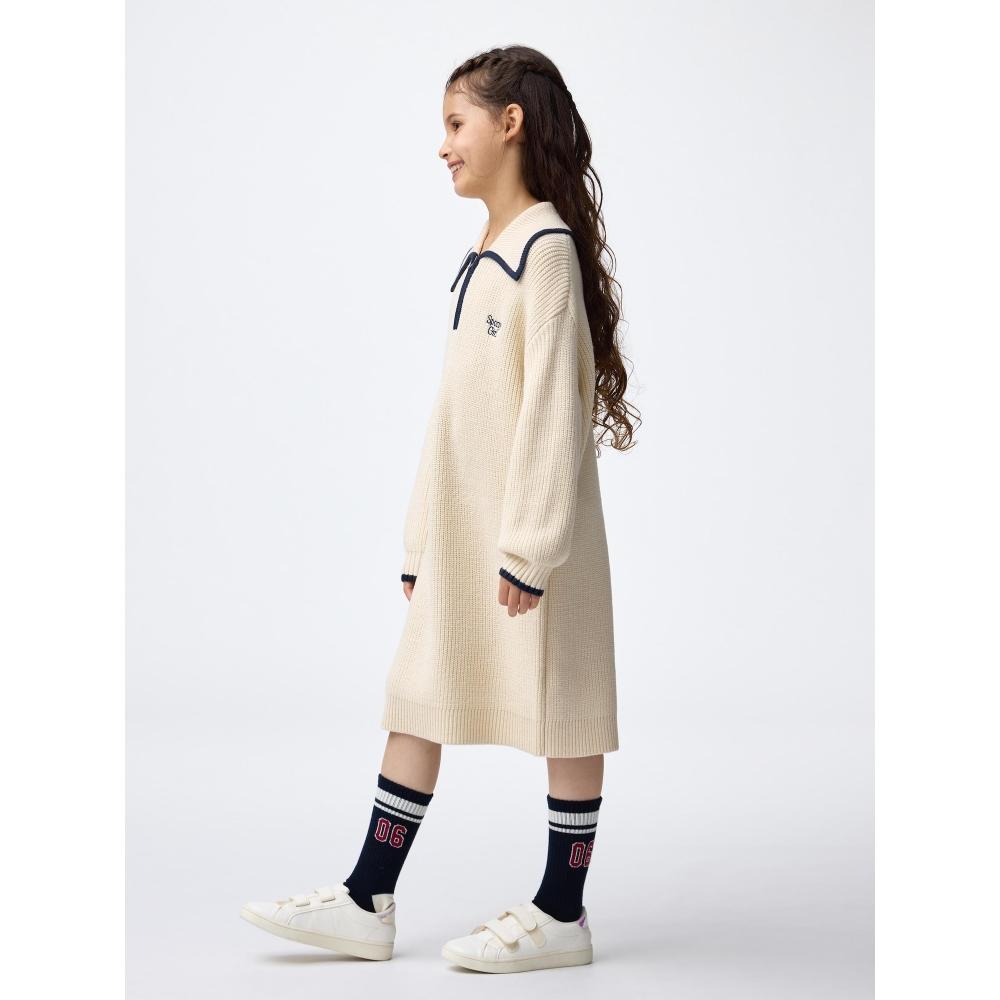 Gu By Uniqlo Girls Half Zip Knit Dress +e