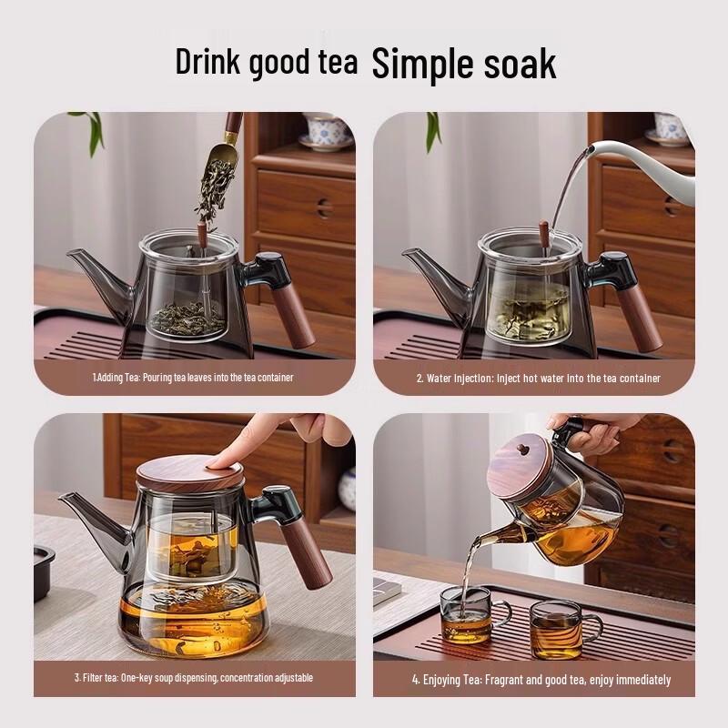 Zhicheng Jiamei Glass Tea Infuser with Wooden Handle