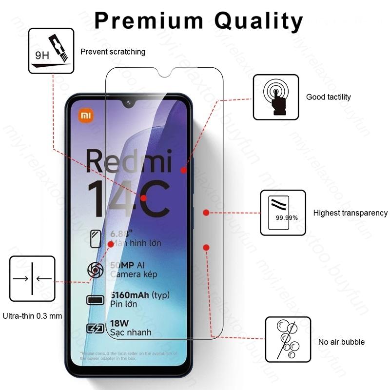 4 In 1 Tempered Glass Case For Redmi 14C 15C 4G 5G Camera Lens Screen Protector Readmi Redmy Redmi14C 14 C C14 Redmi15C 15 C C15