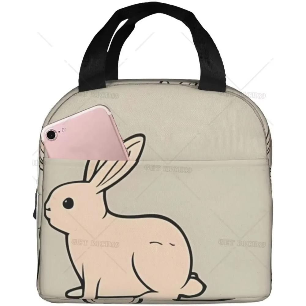 Desene animate la modă Chronst Un grup de iepuri Genți de prânz, Cutie de prânz reutilizabilă cu animale pentru femei bărbați Geantă de prânz pentru facultate muncă