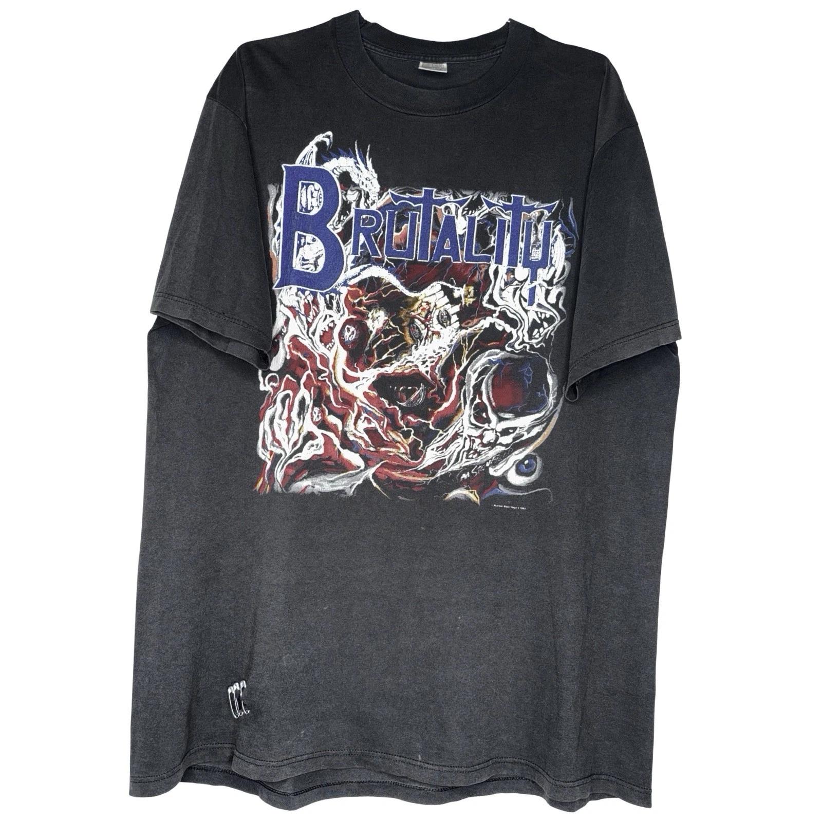 Винтажная футболка Brutality 1993 года, размер XL, Carcass Gorguts Impetigo Vital Remains S