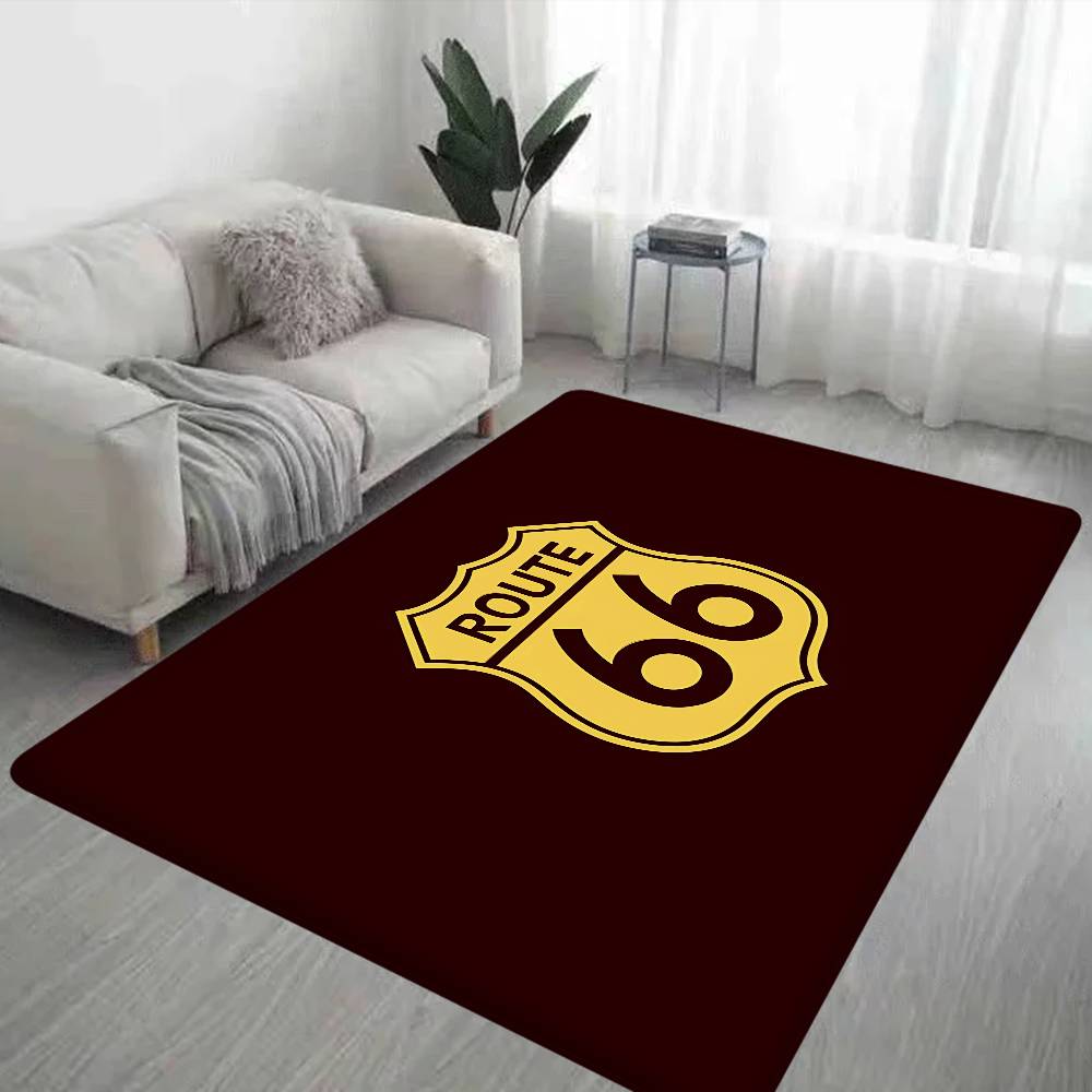 R-Route 66 Fashion Floor Mat Cheaper Anti-slip Modern Living Room Balcony Printed Bedside Mats