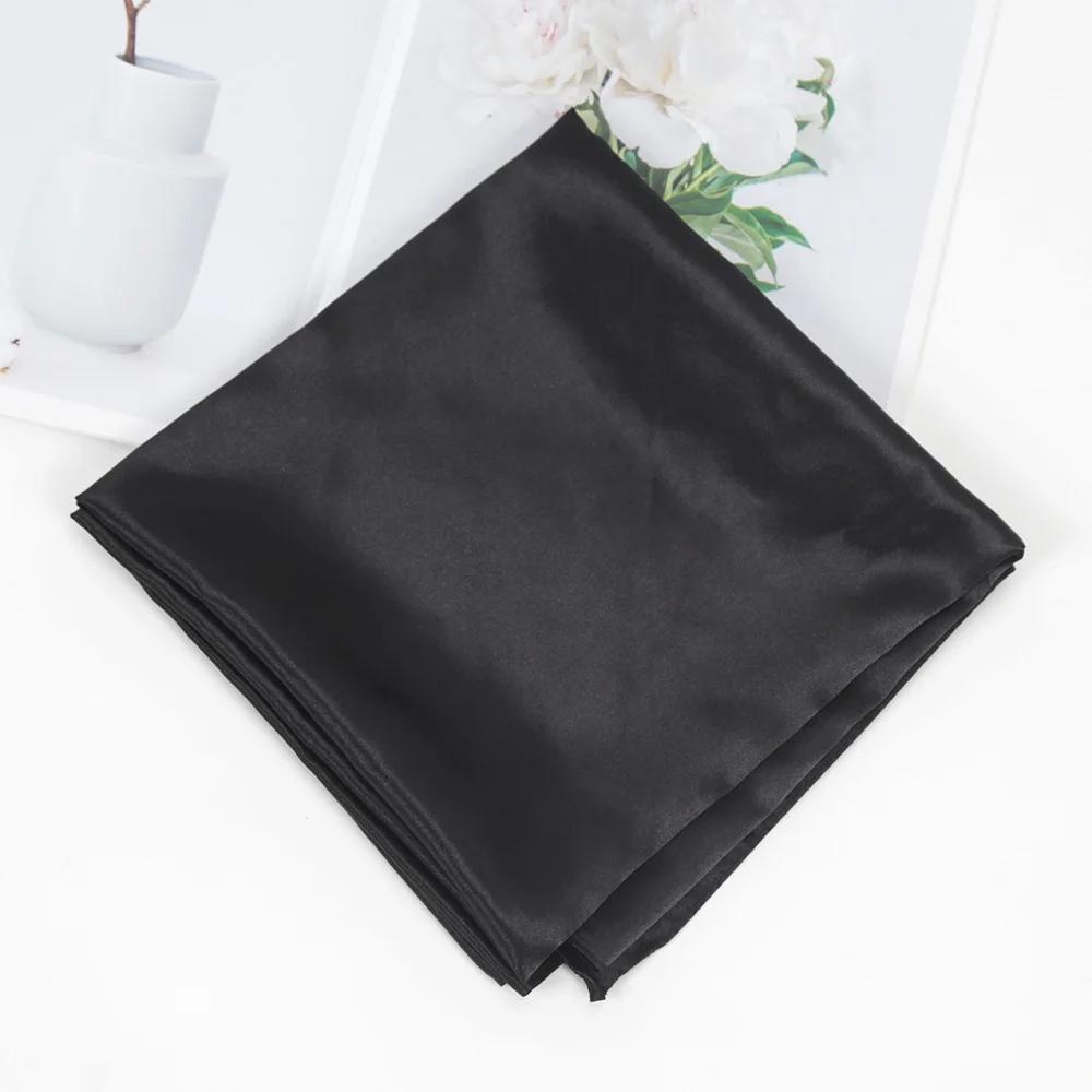 90cm*90cm Solid Color Satin Square Head Scarf Women Fashion Square Head Wrap Shawl Scarves Foulard Hijab Neckerchief Bandana