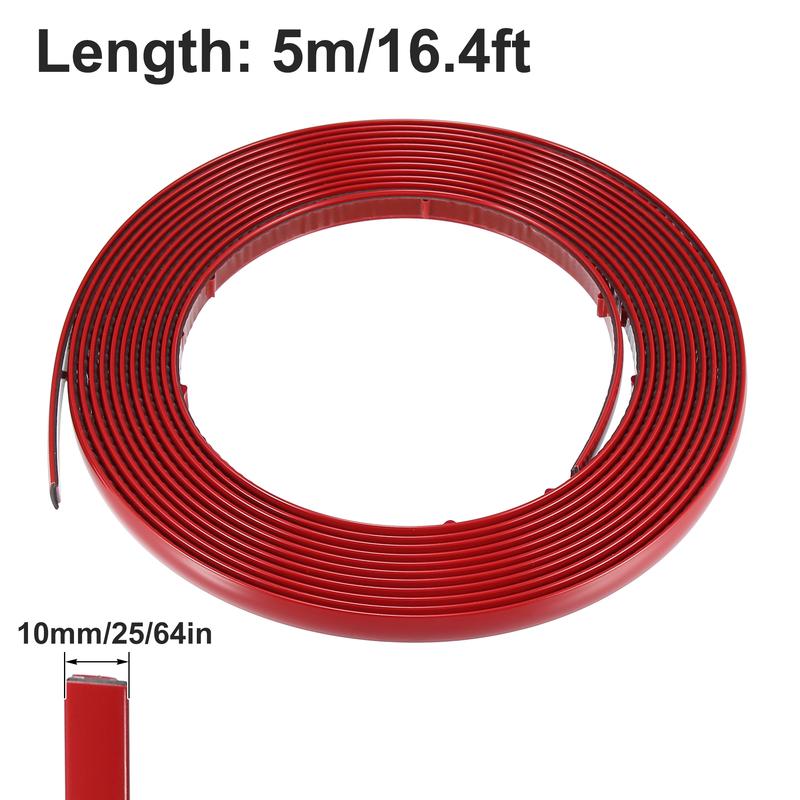 X Autohaux 6-30mm Wide 5m Length Car Door Trim Strip Edge Guards Scratch Proof Trim Body Strip for Rearview Mirror Bumper Red