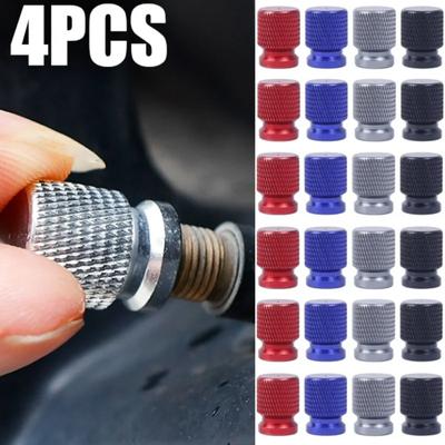 16mm American Style Valves Caps Aluminum Alloy Car Tire Valve Cap Dustproof Tire Cap Motorcycle Truck Bicycle Valve Stem 1/4pcs