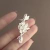 1Pc White Jasmine Earrings Vintage Style Elegant Ear Studs For Women Men'S Jewelry Accessories Party Gifts