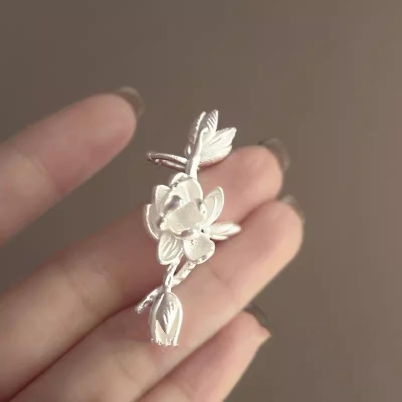 1Pc White Jasmine Earrings Vintage Style Elegant Ear Studs For Women Men'S Jewelry Accessories Party Gifts