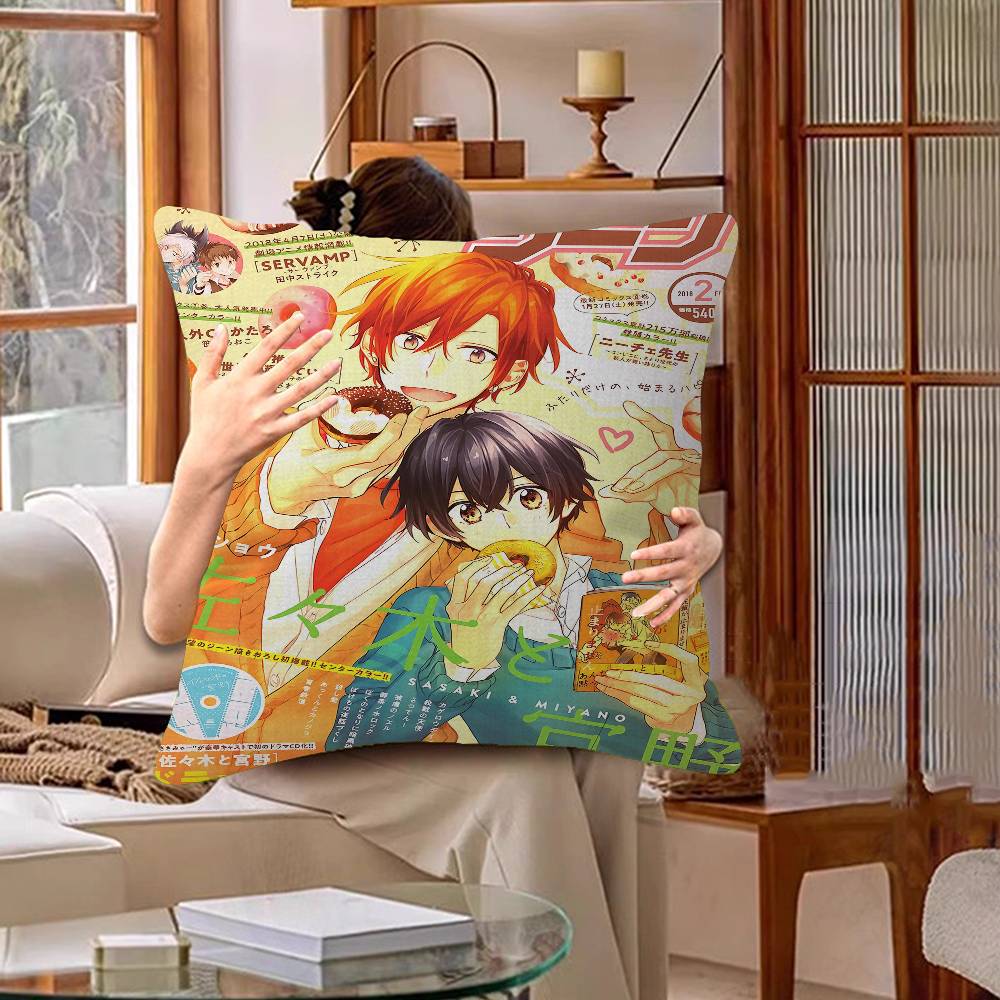 Sasaki And Miyano Anime Cushion Cover Pillowcase Upholstery Sofa Throw Pillow Home Decor Pillowcas