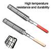Mini Barbecue Grill Basket with Wooden Handles Non-Stick Rotisserie Cage for Chicken Vegetables