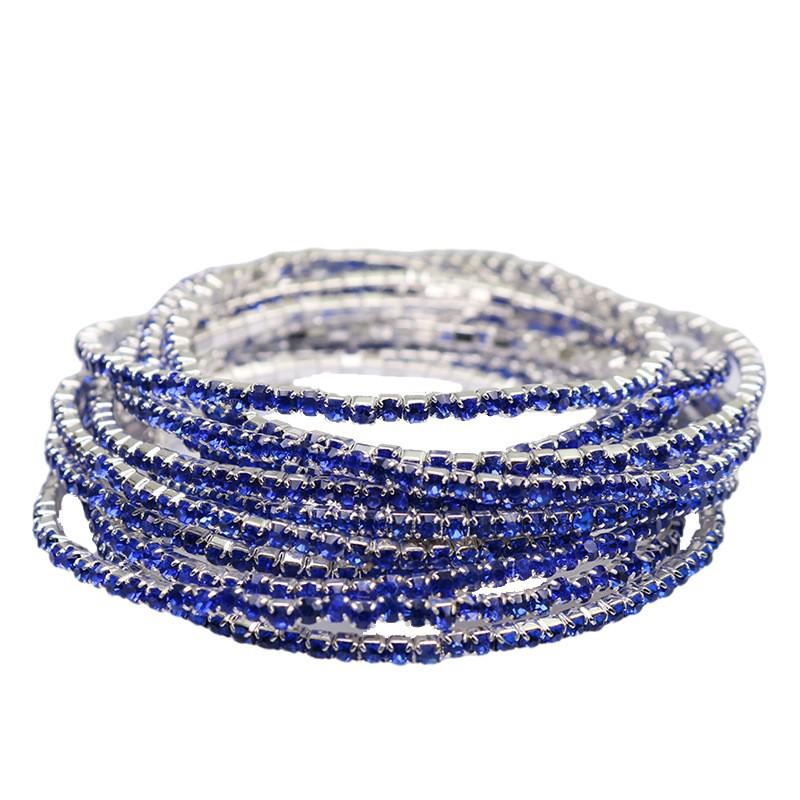 European & American Style Colorful Zircon Diamond Elastic Tennis Bracelet