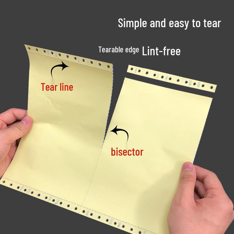 Three-part, two-fold pin-feed paper; two-part, three-fold accounting voucher paper; three-part, four-part printer form.