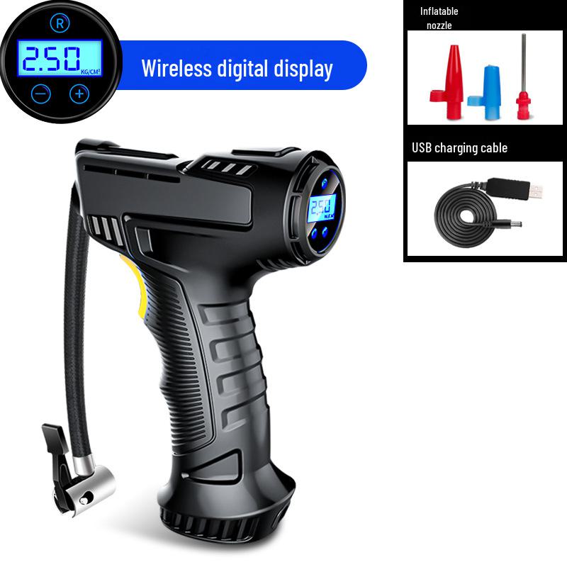 Bærbar høyeffekt billuftpumpe for biler, multifunksjonell med trådløs elektrisk sylinder for små dekk.